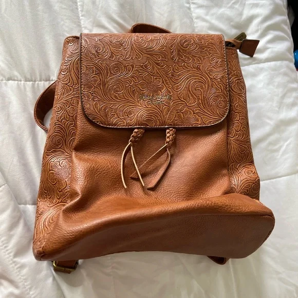 Bags Darcy Marks London Brown Embossed Hand Tooled Western Brown